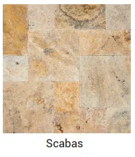 Scabas Travertine — Tumbled, 3cm swatch