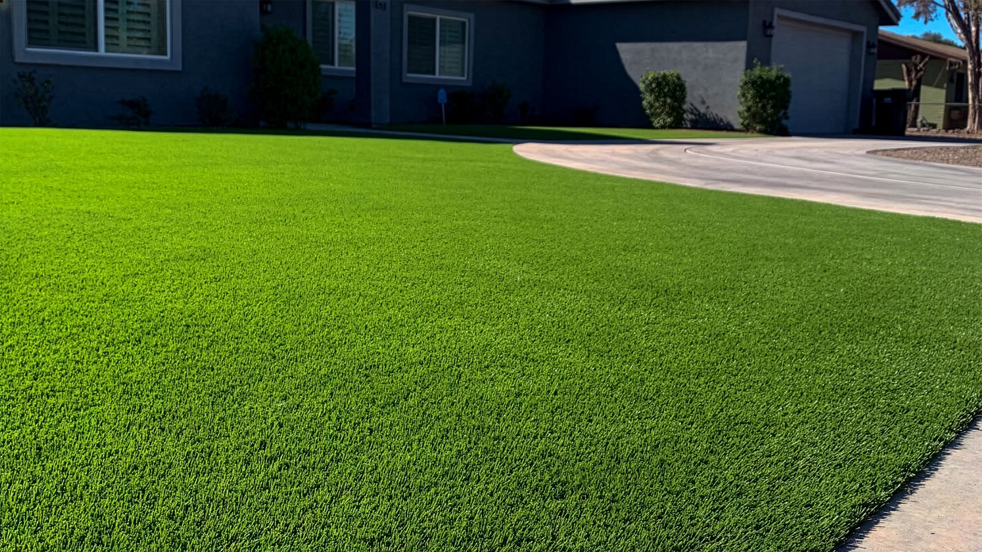 Low-maintenance artificial turf backyard installed for an Arizona homeowner